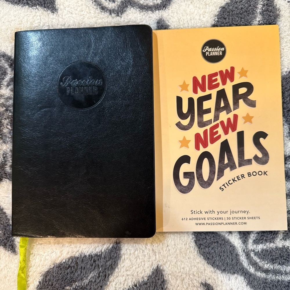 Passion Planner Black Journal with Sticker Book